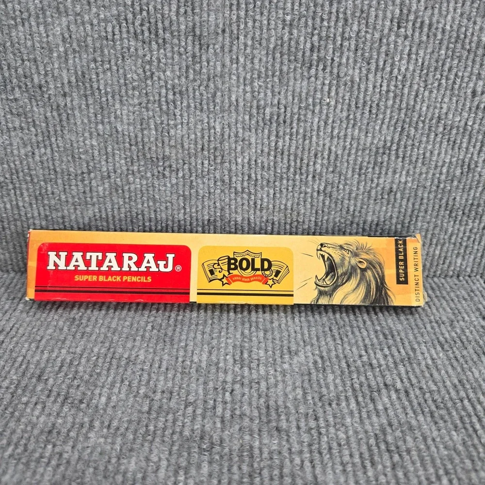 Nataraj Bold Super Black Pencils Set with Sharpener and Eraser NOS